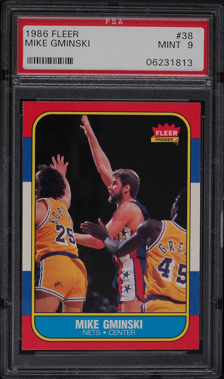 1986 Fleer Basketball Mike Gminski #38 PSA 9 MINT