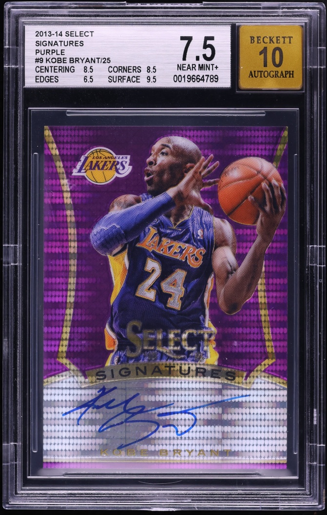 2013 Select Purple Prizm Kobe Bryant AUTO /25 #9 BGS 7.5 NRMT+
