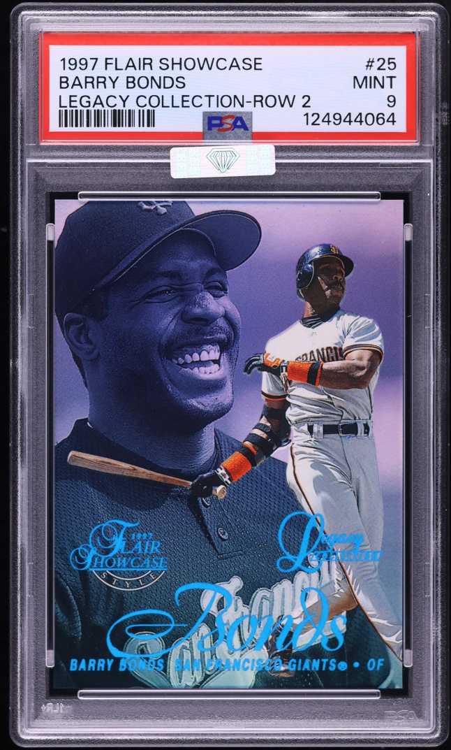 1997 Flair Showcase Legacy Collection Row 2 Barry Bonds /100 #25 MBA PSA 9 MINT