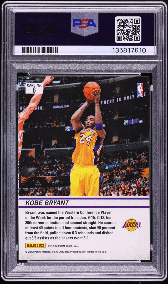 2012 Panini Prizm Downtown Bound Silver Kobe Bryant #6 PSA 9 MINT - Photo 2