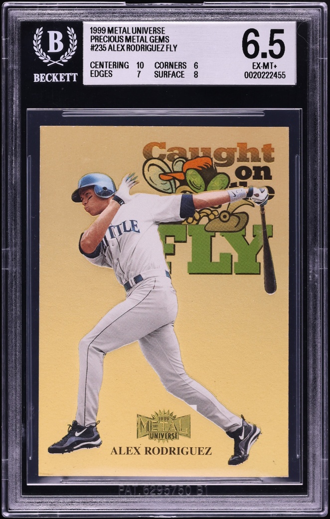 1999 Metal Universe Caught On The Fly Precious Metal Gems PMG Alex Rodriguez /50 #235 BGS 6.5