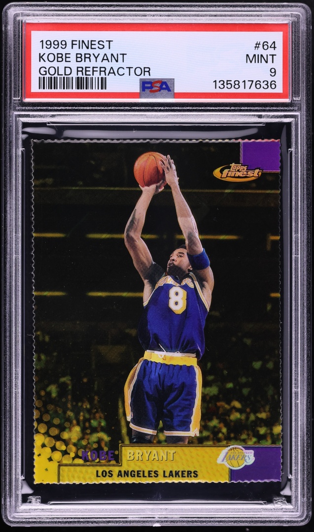1999 Finest Gold Refractor Die-Cut Kobe Bryant /100 #64 PSA 9 MINT
