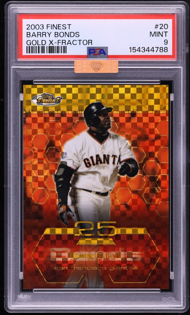 2003 Finest Gold Xfractor Barry Bonds /199 #20 MBA PSA 9 MINT