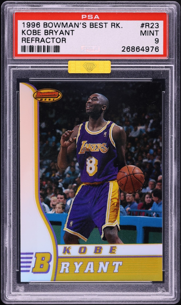 1996 Bowman's Best Refractor Kobe Bryant ROOKIE #R23 MBA PSA 9 MINT