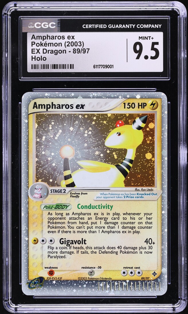 2003 Pokemon EX Dragon Holo Ampharos ex #89 CGC 9.5 MINT+