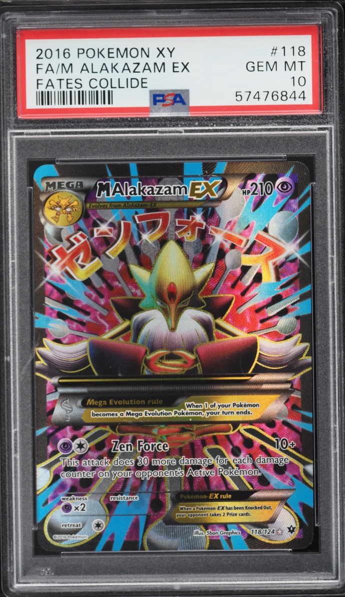 2016 Pokemon XY Fates Collide Full Art M Alakazam EX #118 PSA 10 GEM MINT