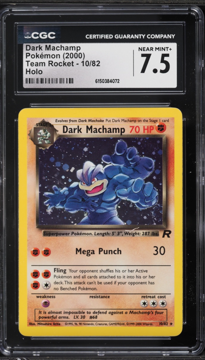 2000 Pokemon Team Rocket Holo Dark Machamp #10 CGC 7.5 NRMT+