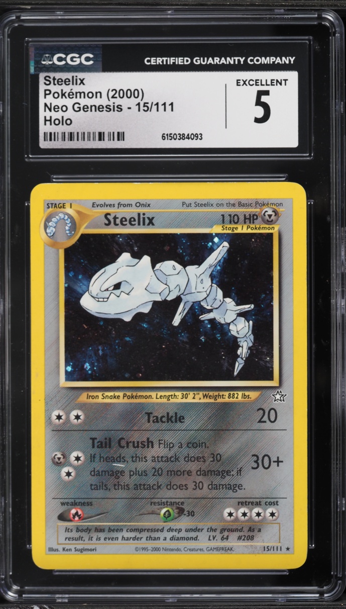 2000 Pokemon Neo Genesis Holo Steelix #15 CGC 5 EX
