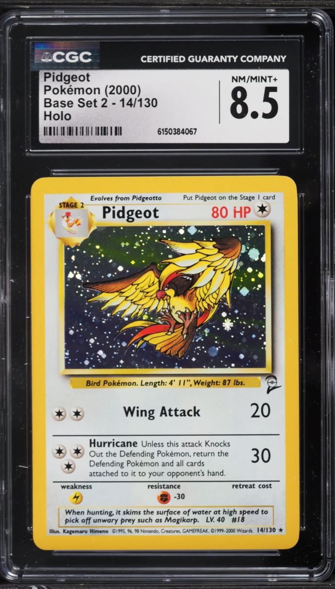 2000 Pokemon Base Set 2 Holo Pidgeot #14 CGC 8.5 NM-MT+