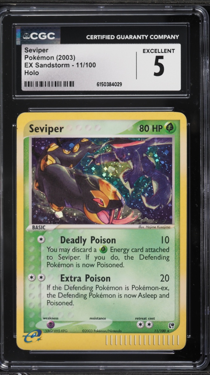 2003 Pokemon EX Sandstorm Holo Seviper #11 CGC 5 EX