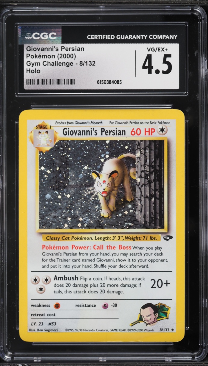 2000 Pokemon Gym Challenge Holo Giovanni's Persian #8 CGC 4.5 VGEX+
