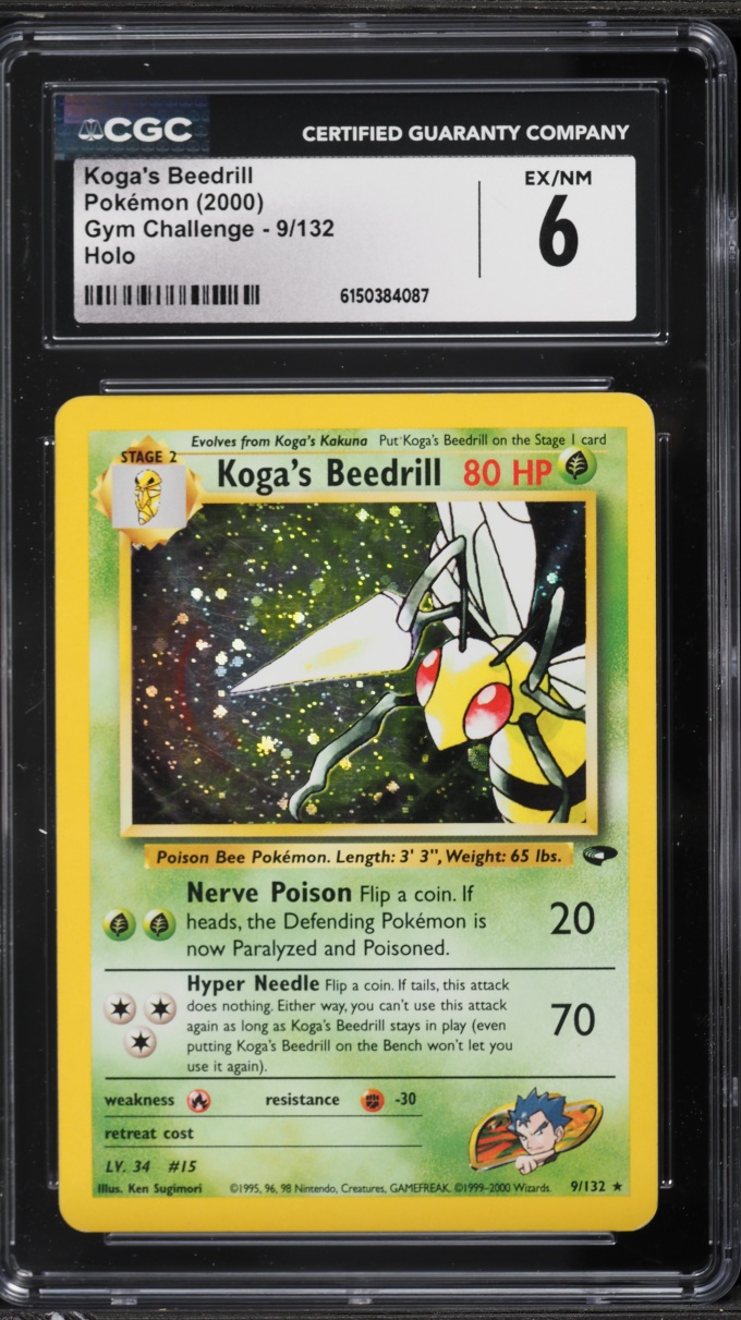 2000 Pokemon Gym Challenge Holo Koga's Beedrill #9 CGC 6 EXMT