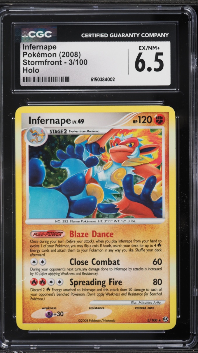 2008 Pokemon Diamond & Pearl Stormfront Holo Infernape #3 CGC 6.5 EXMT+