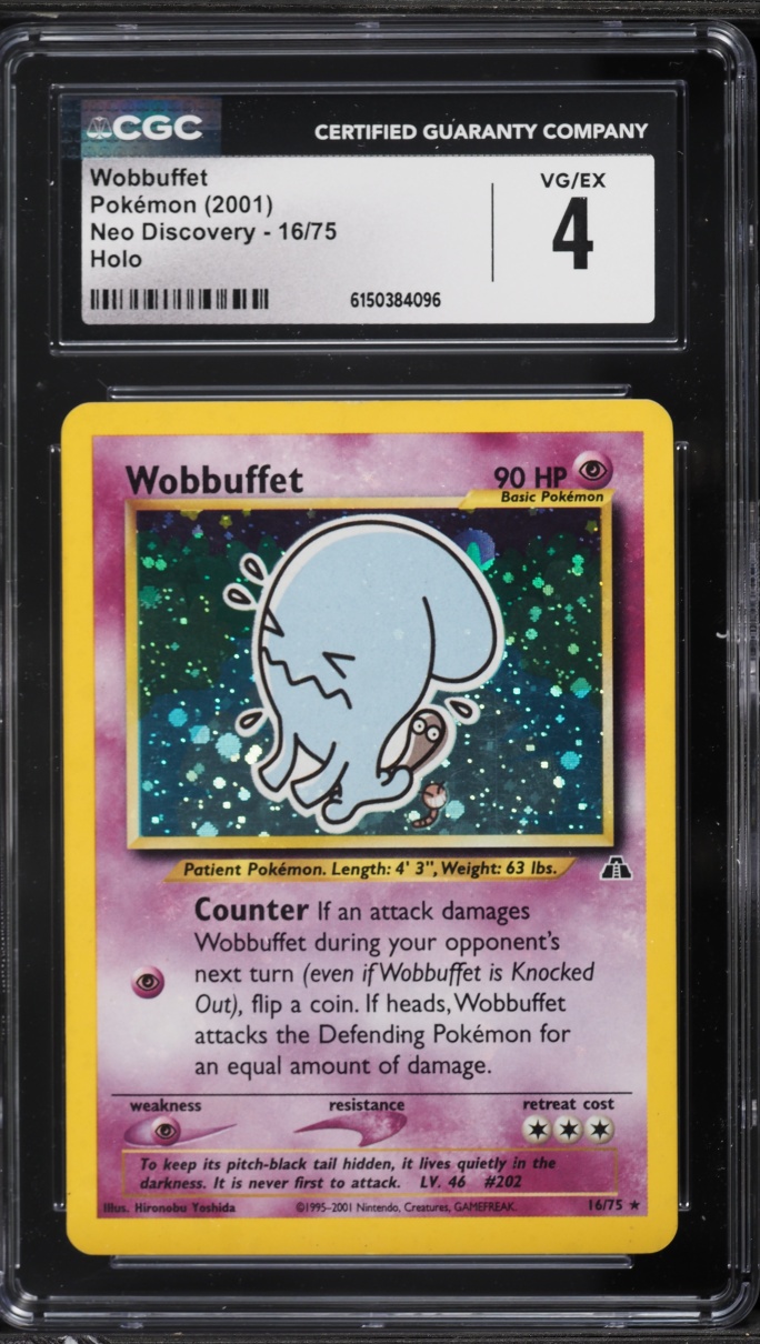 2001 Pokemon Neo Discovery Holo Wobbuffet #16 CGC 4 VGEX