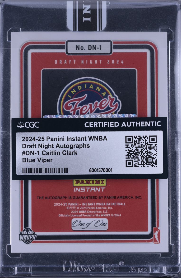 2024 Panini Instant WNBA Draft Blue Viper Caitlin Clark ROOKIE AUTO 1/1 CGC AUTH