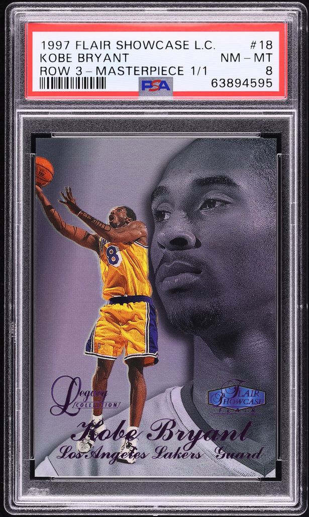 1997 Flair Showcase Legacy Collection Row 3 Masterpiece Kobe Bryant 1/1 #18 PSA 8 NM-MT