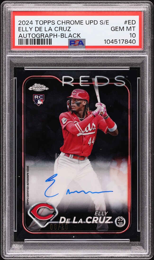 2024 Topps Chrome Sapphire Update Series Black Elly De La Cruz ROOKIE AUTO /10 #ED PSA 10 - Photo 1