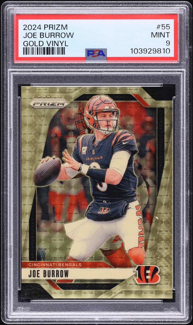 2024 Panini Prizm Gold Vinyl Joe Burrow 5/5 #55 PSA 9 MINT - Photo 1
