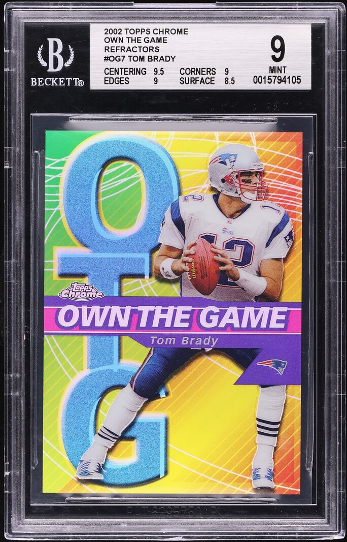 2002 Topps Chrome Own The Game Refractor Tom Brady /100 #OG7 BGS 9 MINT - Photo 1