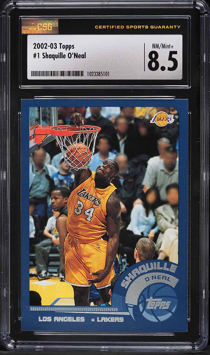 2002 Topps Basketball Shaquille O'Neal #1 CSG 8.5 NM-MT+