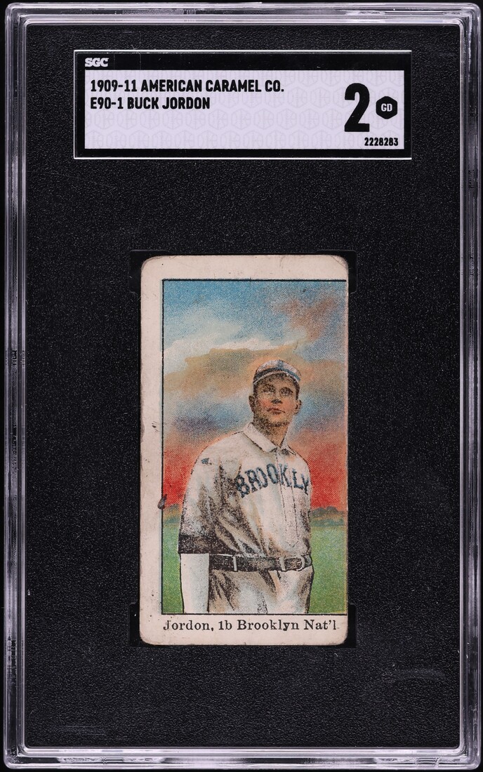 1909-11 E90-1 American Caramel Co. Buck Jordon SGC 2 GD