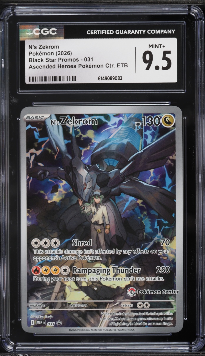 2026 Pokemon Mega Evolution Promo Ascended Heroes Center ETB N's Zekrom #31 CGC 9.5 MINT+