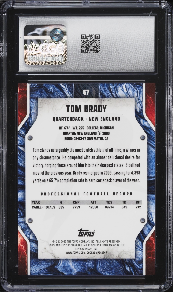 2024 Topps Resurgence Tom Brady #67 CGC 10 GEM MINT