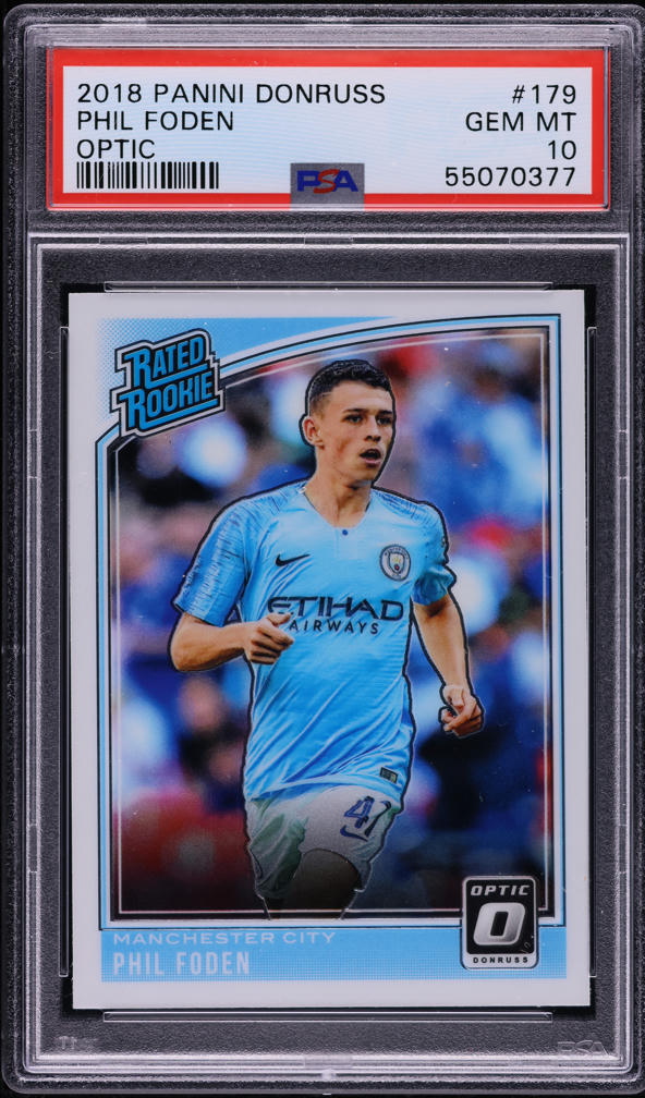 2018 Donruss Optic Purple Velocity Phil Foden ROOKIE /125 #179 PSA