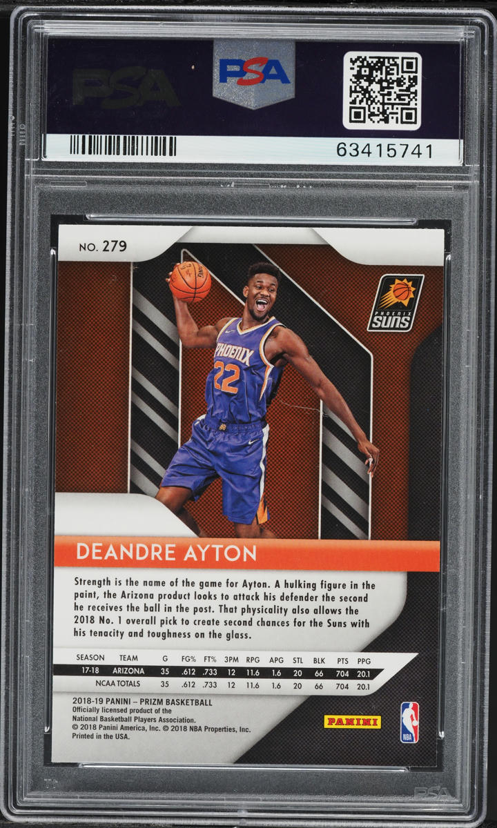 2018 Panini Prizm DeAndre Ayton ROOKIE #279 PSA 9 MINT