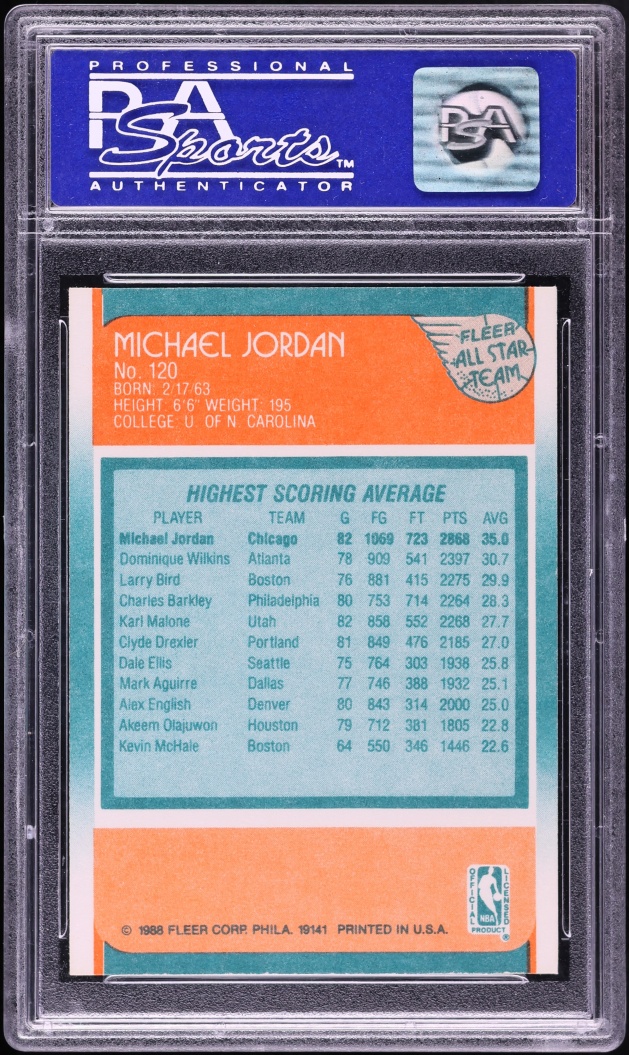 1988 Fleer All-Star Michael Jordan #120 PSA 9 MINT