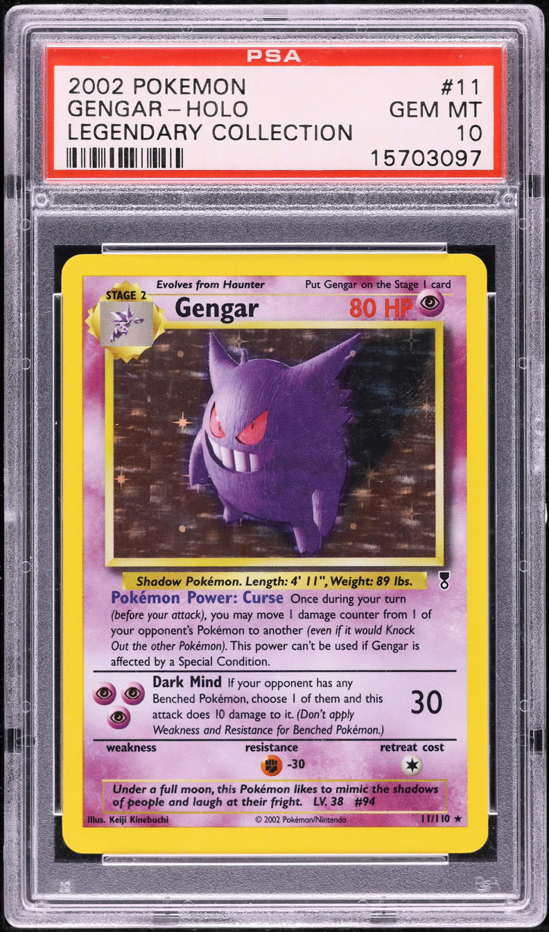 2002 Pokemon Legendary Collection Holo Gengar #11 PSA 10 GEM MINT
