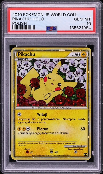 2010 Pokemon Korean World Collection Holo Pikachu PSA 10 GEM MINT