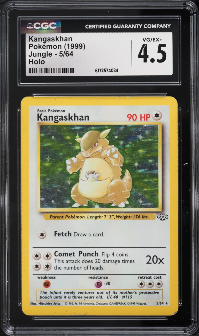 1999 Pokemon Jungle Holo Kangaskhan #5 CGC 4.5 VGEX+