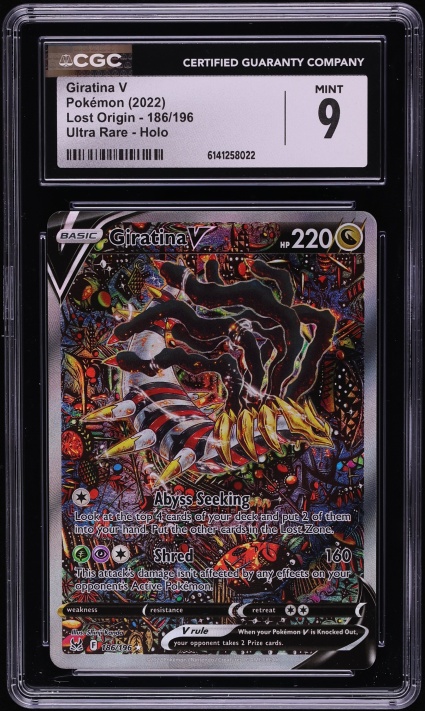 2022 Pokemon Sword & Shield Lost Origin Alt Art Giratina V #186 CGC 9 MINT