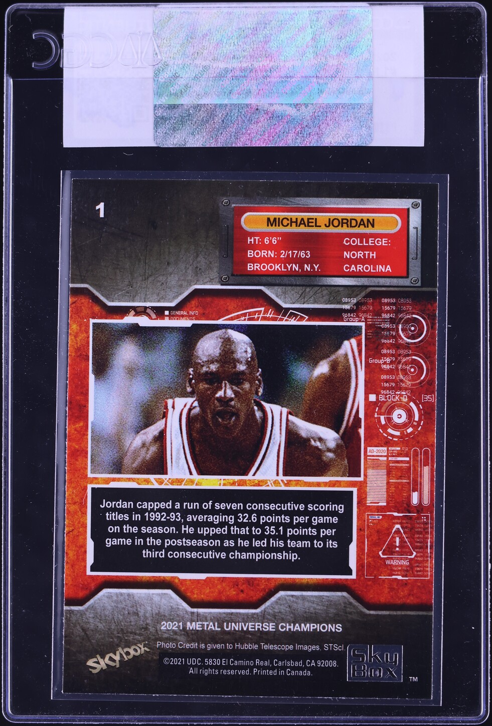 2021 Metal Universe Champions Michael Jordan #1 CGC AUTH