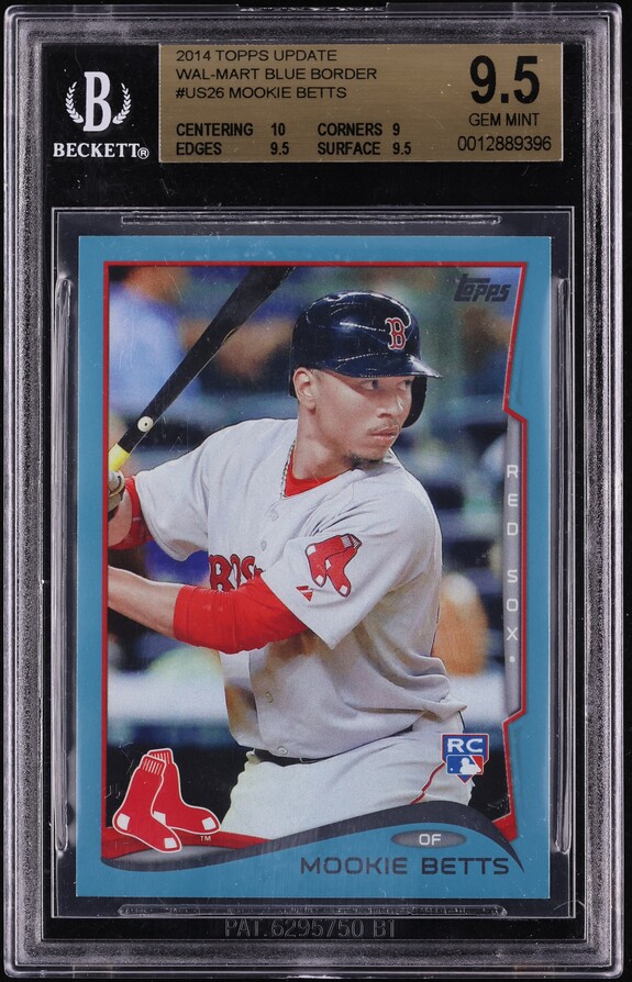 2014 Topps Update Wal-Mart Blue Border Mookie Betts ROOKIE #US26 BGS 9.5 GEM