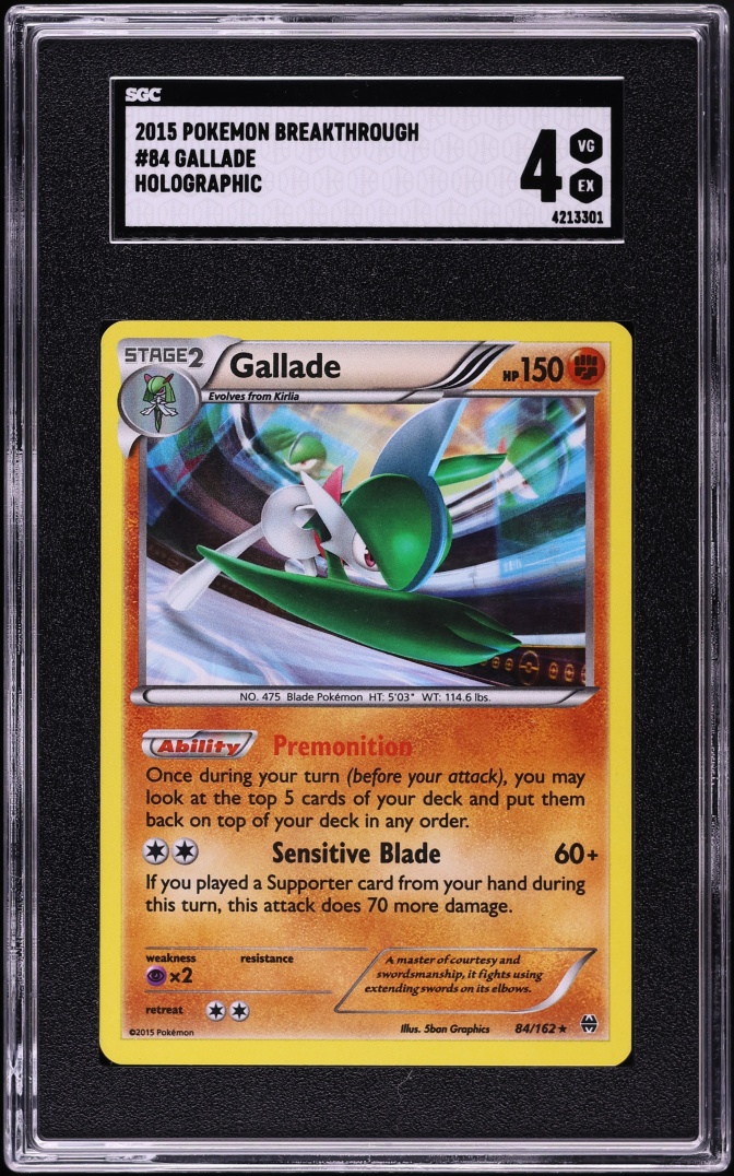 2015 Pokemon XY BREAKthrough Holo Gallade #84 SGC 4 VGEX