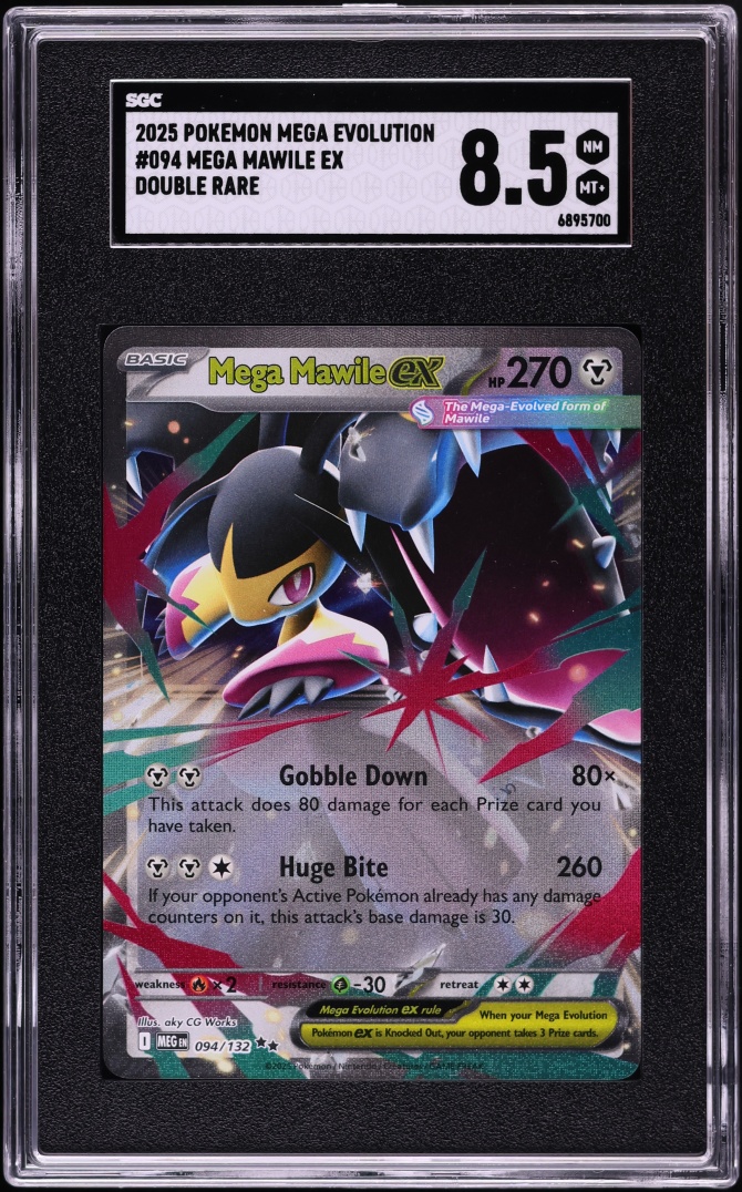 2025 Pokemon Mega Evolution RR Mega Mawile Ex #094 SGC 8.5 NM-MT+