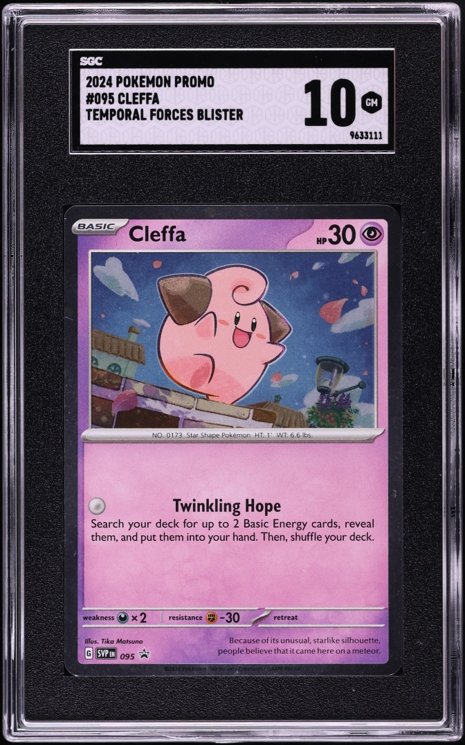 2024 Pokemon Scarlet & Violet Promo Temporal Forces Cleffa #95 SGC 10 GEM MINT