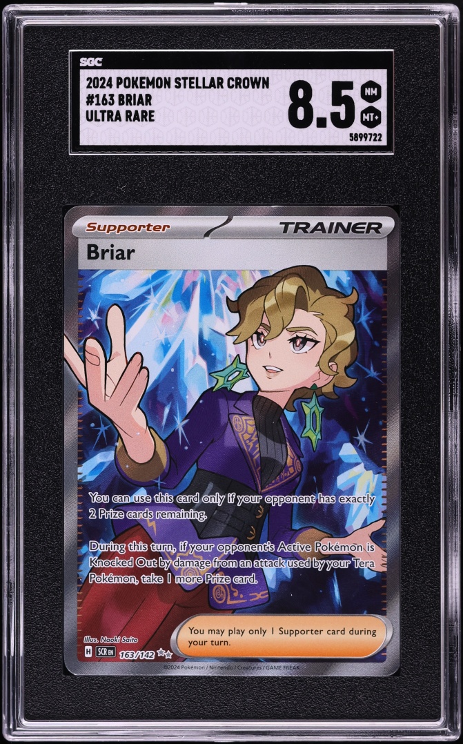 2024 Pokemon Scarlet & Violet Stellar Crown Full Art Briar #163 SGC 8.5 NM-MT+