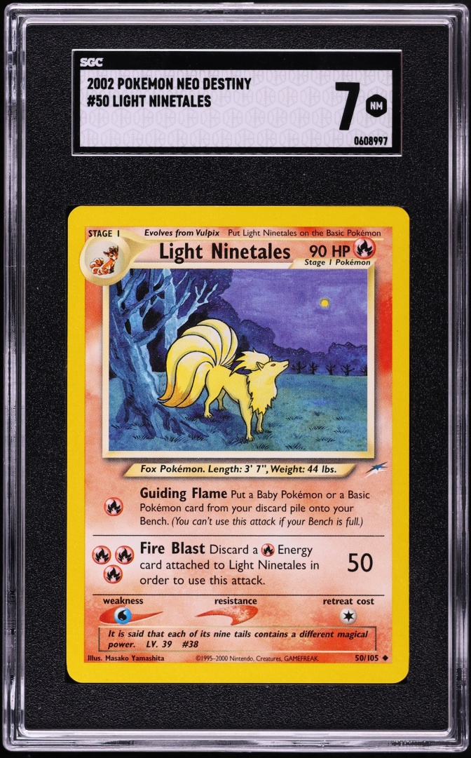 2002 Pokemon Neo Destiny Light Ninetales #50 SGC 7 NRMT