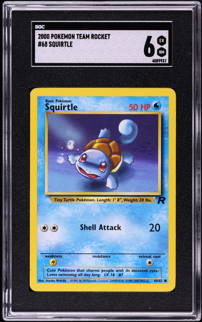 2000 Pokemon Team Rocket Squirtle #68 SGC 6 EXMT