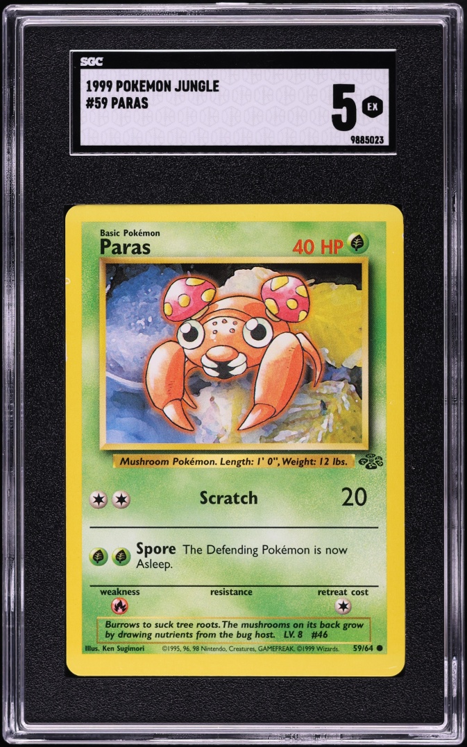 1999 Pokemon Jungle Paras #59 SGC 5 EX