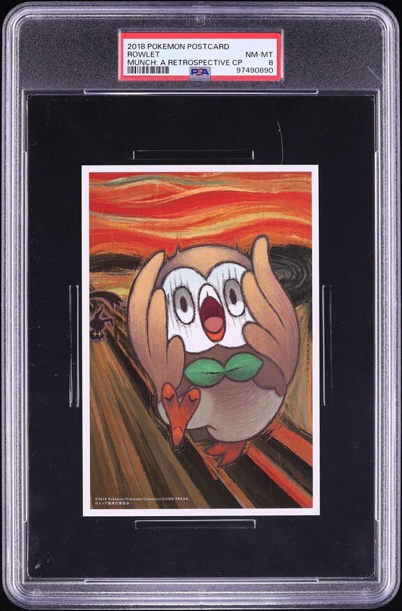 2018 Pokemon Munch A Retrospective Campaign Postcard Rowlet PSA 8 NM-MT ...