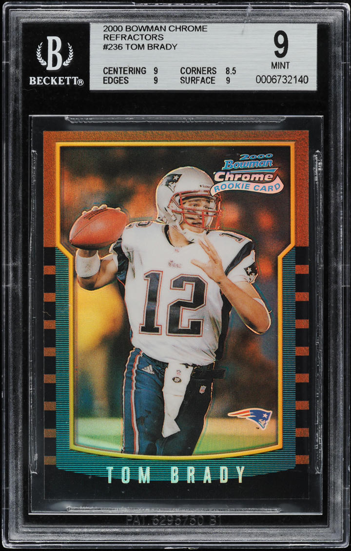 2000 Bowman Chrome Refractor Tom Brady ROOKIE #236 BGS 9 MINT