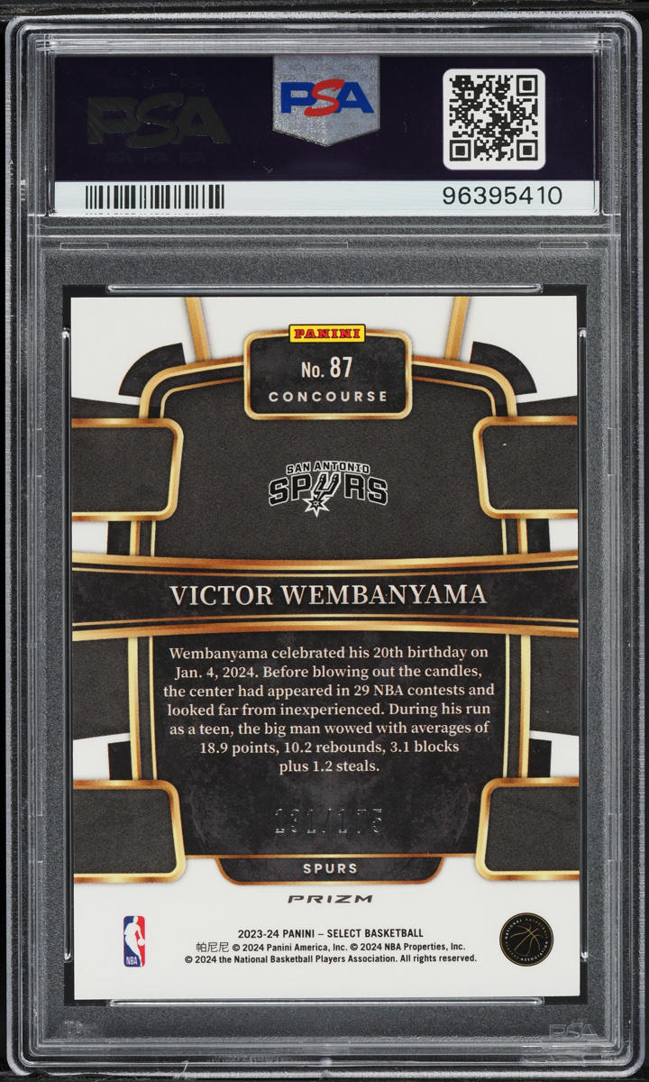 2023 Select Maroon Prizm Victor Wembanyama ROOKIE /175 #87 PSA 10 GEM MINT