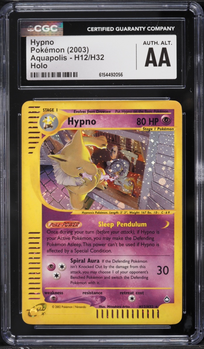 2003 Pokemon Aquapolis Holo Hypno #H12 CGC ALTERED AUTH