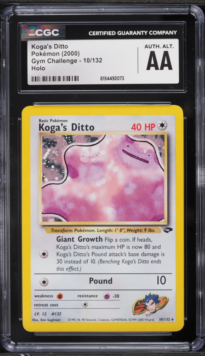 2000 Pokemon Gym Challenge Holo Koga's Ditto #10 CGC ALTERED AUTH