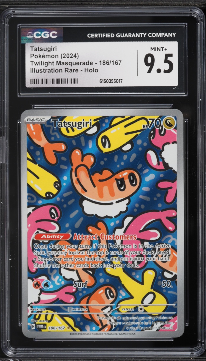 2024 Pokemon Scarlet & Violet Twilight Masquerade IR Tatsugiri #186 CGC 9.5 MINT+