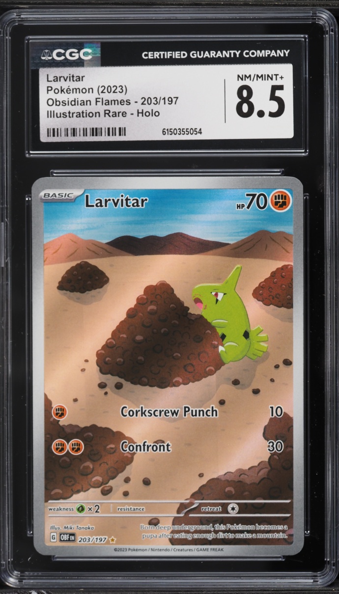 2023 Pokemon Scarlet & Violet Obsidian Flames IR Larvitar #203 CGC 8.5 NM-MT+